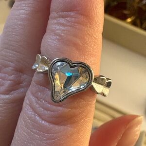 Silvertone Heart Ring